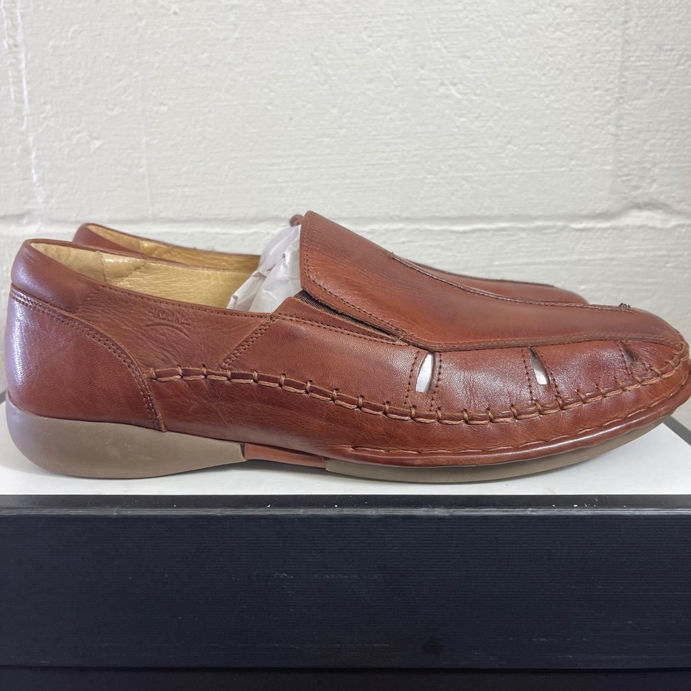 Pikolinos Brown Leather Cut Out Loafers Casual Slip On Men's 45 EU/11-11.5 US